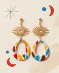 Pendientes Joan Miró, originales, arcilla polimérica, bañados en oro