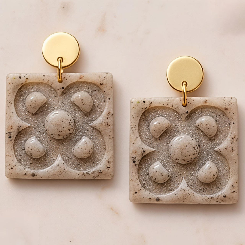 pendientes panot beige boho, Flor de Barcelona