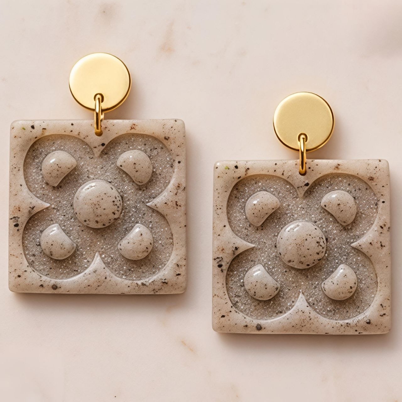 pendientes panot beige boho, Flor de Barcelona