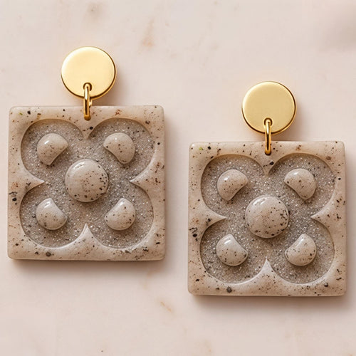 pendientes panot beige boho, Flor de Barcelona